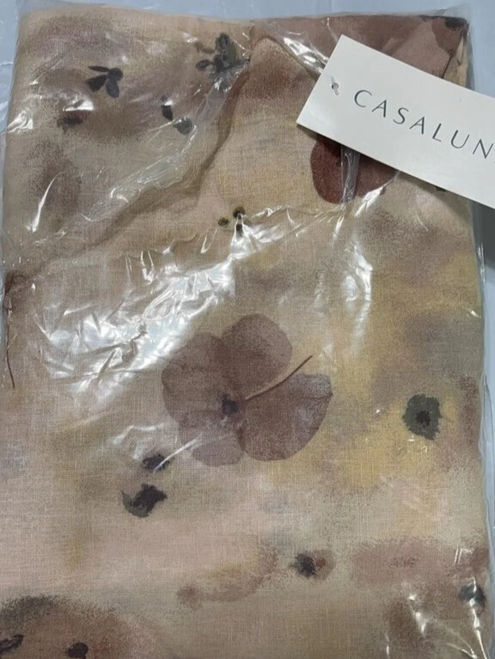 Casaluna Linen Warm Washed Floral Shower Curtain 72 by 72 Brand new with tags